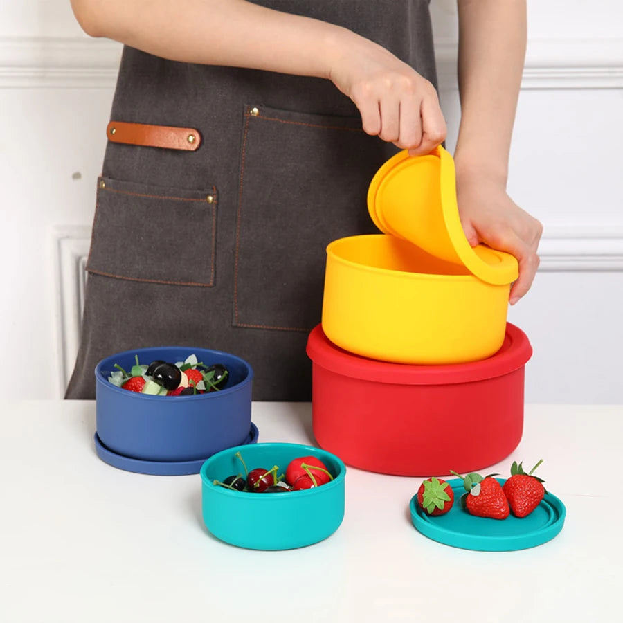 Food-Grade Silicone Lunch Box Microwave Heating Preservation Box Storage Box Sealed Lunch Box Food Preservation Box