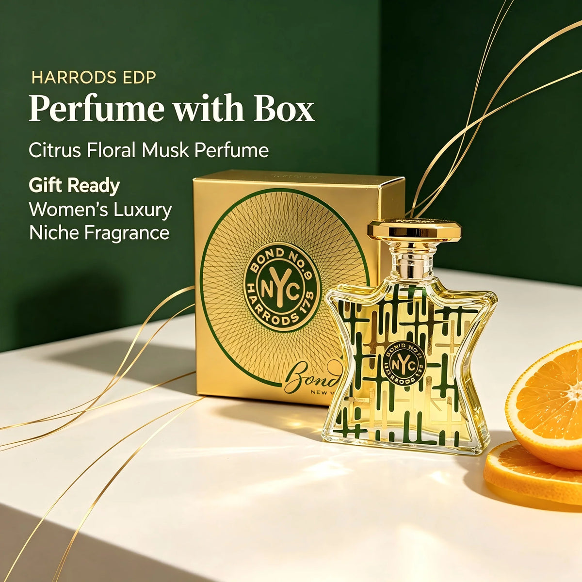 Bond No 9 Harrods EDP 100ml Women Citrus Floral Musk Perfume Long Lasting Luxury Niche Fragrance Elegant London Signature Scent Back to School Fall Fashion Halloween Christmas Holiday Gift Single Bottle