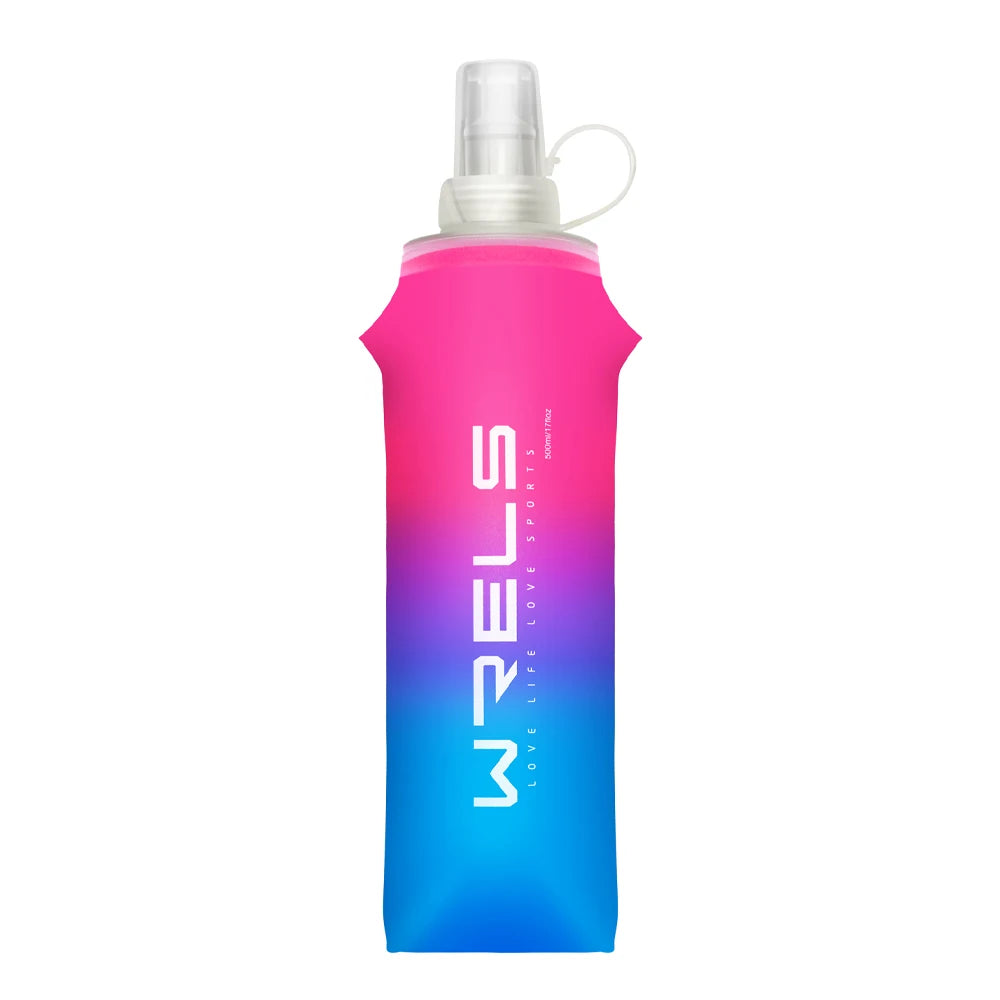 1pc Colorful Gradient Color Outdoor Convenient Folding Water Bottle for Cycling,Camping,Hiking,Running,Fitness,Travel