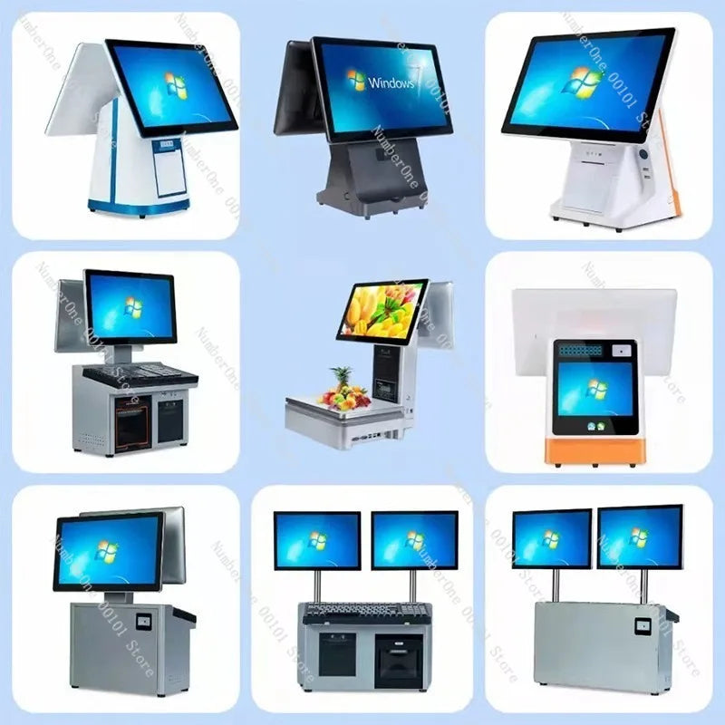 Retail Store 15 Inch POS Cash Register Single Dual Screen Wall Mounted Touchscreen All In One Ordering Machine Restaurant