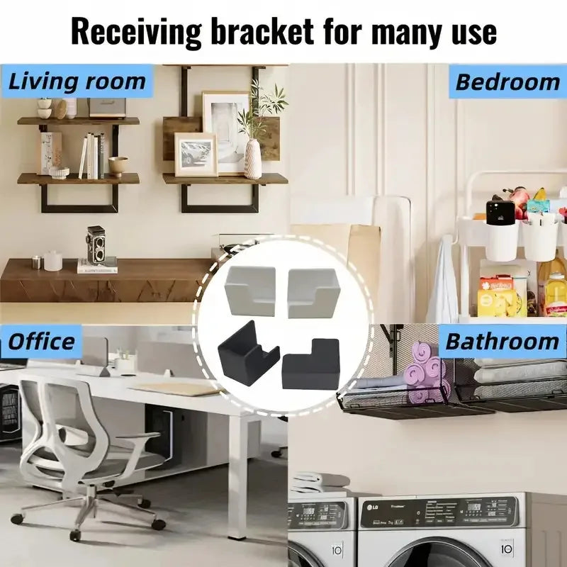 2pcs Scale Storage Holder,Black & White Weight Scale Stand,Space-Saving Bathroom Organizer, Self-Adhesive Scale Support for Home