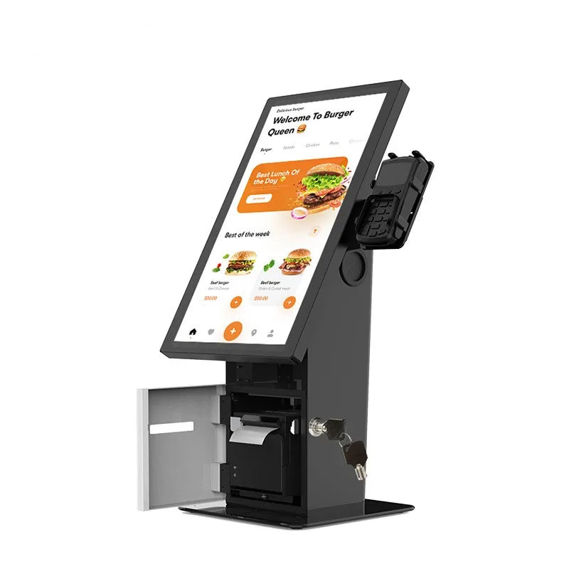 17 19 21.5inch LCD Screen Floor Standing Self Ordering Kiosk Thermal Printer Wall Mounted Bill Payment Kiosk