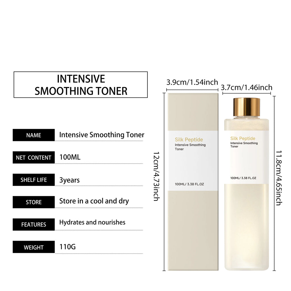 Silk Peptide Toner Long Lasting Moisturizing Deeply Nourishing Revitalize Skin Smoothing Gentle Intensive Smoothing Toner 100ml