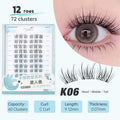Yelix DIY Cluster Lashes Natural Eyelash Extension Volume Individual Lashes Mixed Tray Lashes Cluster Natural Eyelashes Makeup