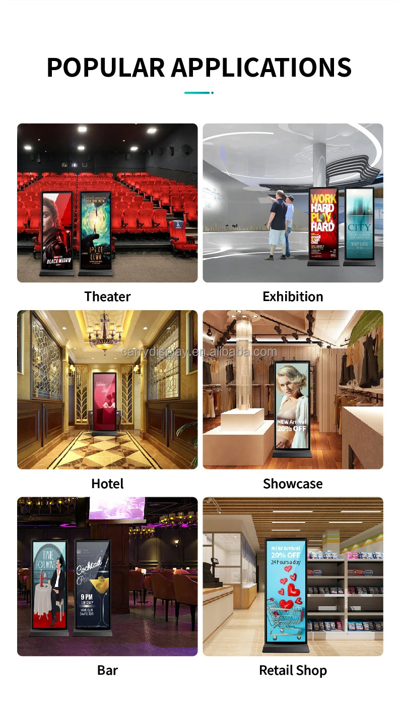 Hot Selling LCD Advertising Interactive Screen Digital Signage Kiosk Totem Floor Standing Display for Restaurant