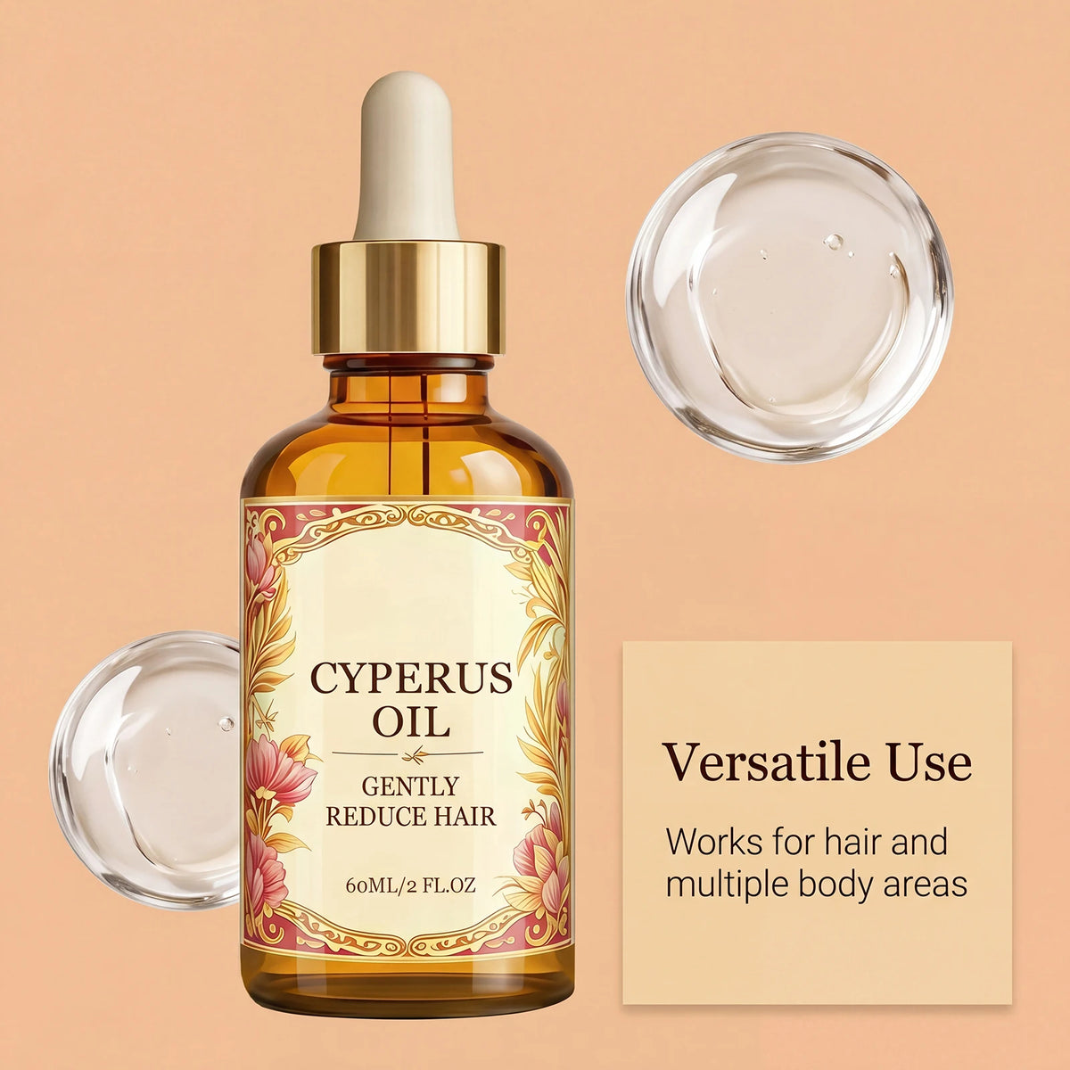 Cyperus Rotundus Oil Hair Growth Inhibitor Hair Removal Smooth Soothing Silky Minimizing Soften Nourishing Moisturizing Body Oil