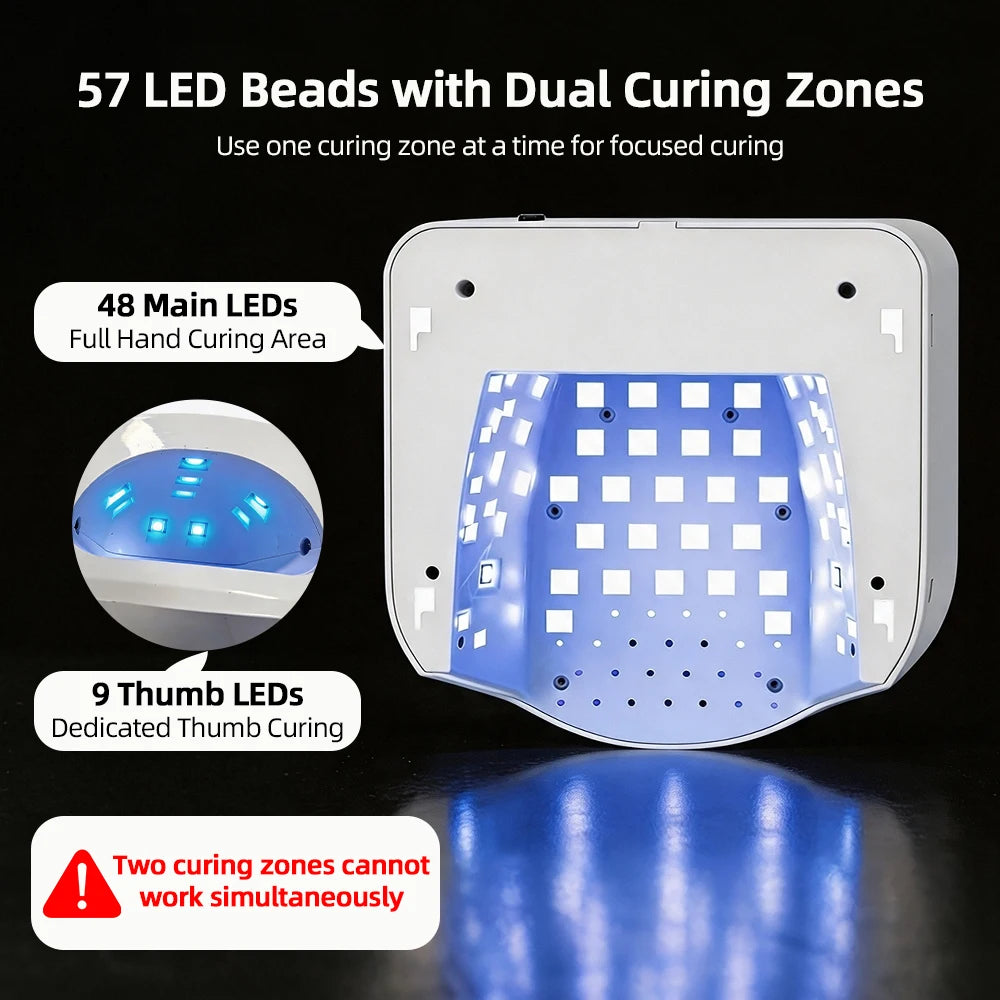 48+9 Beads Nail Dryer Thumb Full Hand Dual Lamp Single Toe Single Finger Gel Nail Curing Lamp Hand Fast Drying LED Light Dryer