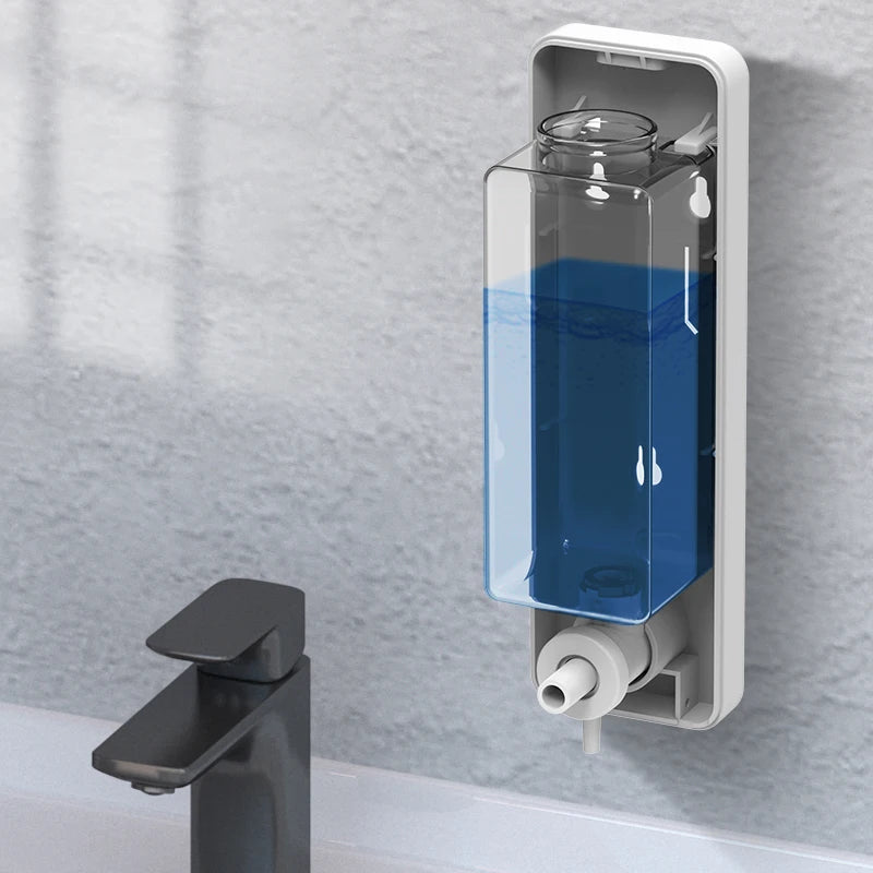 Liquid Dispensing Bottle Shower and Lotion Dispenser Waterproof Shampoo Gel Container Wall Mount Manual Press Soap Dispenser