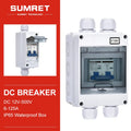 PV DC 12V 24V 500V Circuit Breaker Solar Battery Inverters 2P MCB 16A 40A 63A 100A 125A With IP65 Waterproof Box Case Enclosure