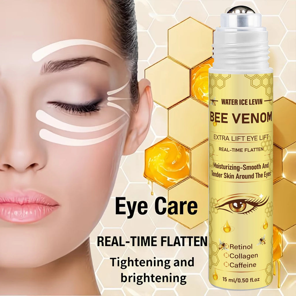 Bee Venom Roll‑on Eye Cream Retinol Collagen Caffeine Real‑Time Flatten Tightening Brightening Moisturizing Eye Treatment 15m