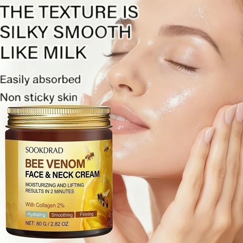 Bee Venom Face & Neck Cream,2% Collagen, moisturizing smooth, all skin, daily morning care,80g