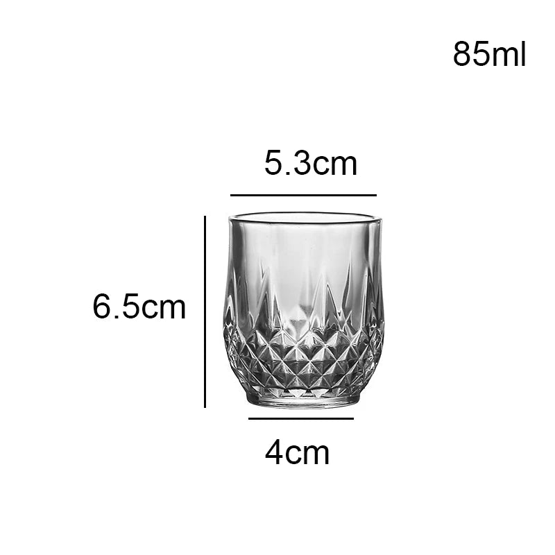 Drinkware Wine Glasses Aesthetic Cups Diamond Sculpture Tumblers Juice Glass Transparent Coffee and Tea Tableware Elegant Glass