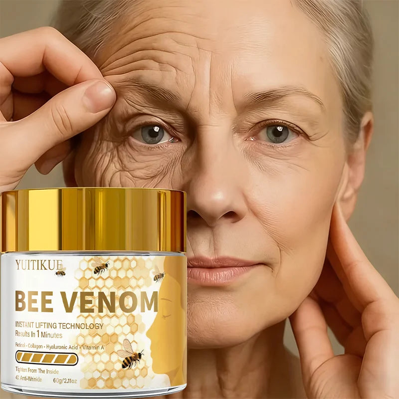 YUITIKUE Bee Venom Instant Lifting Cream 60g with Retinol Collagen Hyaluronic Acid Vitamin A Anti-Aging