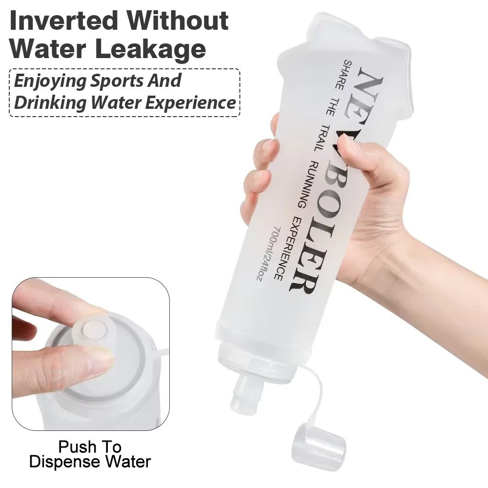 NEWBOLER Sports Water Bottles BPA-Free Collapsible Soft Flask Running Camping Hiking Hydro Flask Soft Water Bottle for Hydration
