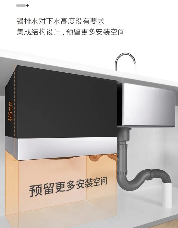 Integrated sink, dishwasher, integrated fully automatic kitchen, embedded washing fruits and vegetables