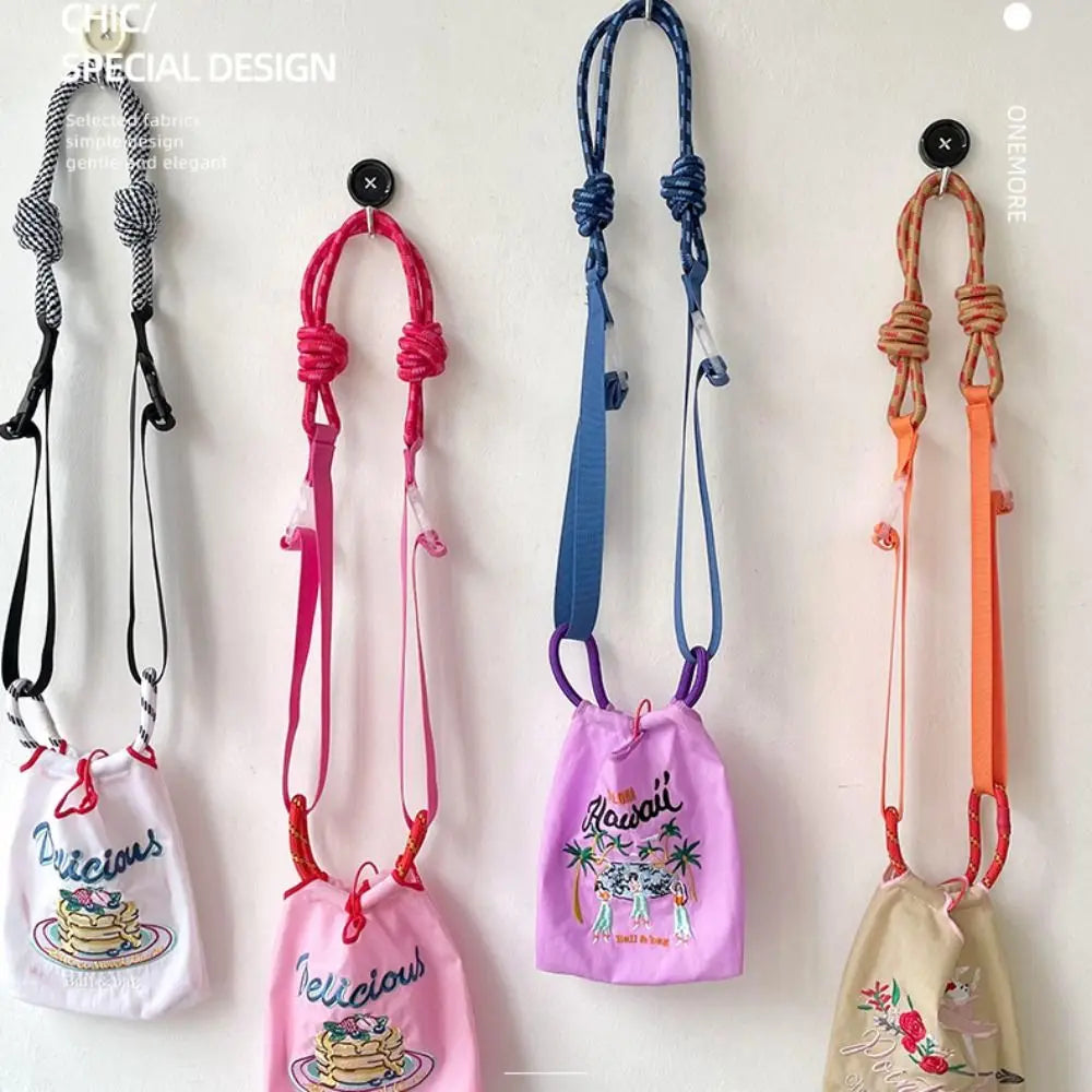 Accessories Adjustable Nylon Strap Detachable Round Rope Shoulder Bag Strap Replacement Purse Handle Women