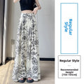 Summer Lazy Sle Wide Leg Pants Loose Floor-Length Ice Silk Women's High Waist Straight Tube Linen Cotton Blend Trousers