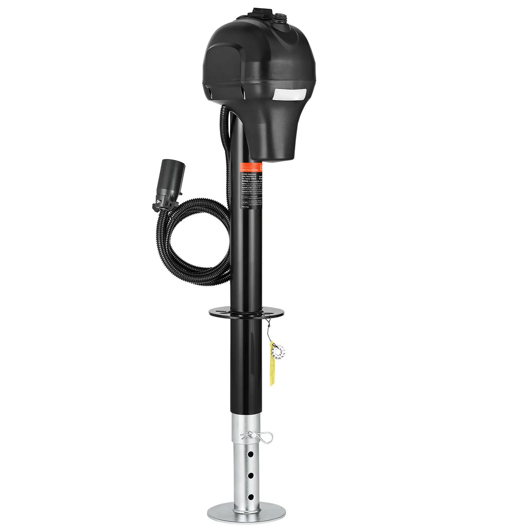 SucceBuy 3500/5000Lbs Electric Trailer Jack RV 12V Tongue Jack with 7-pin Connector & Crank Handle 10"-28.3" Lift for Campers