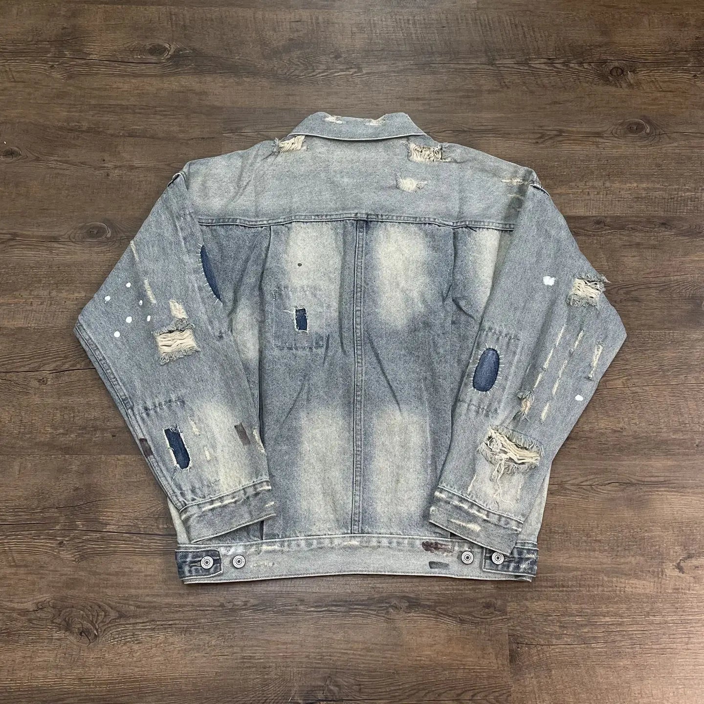 Yao Fashion SAINT OF MICHAEL Damaged Aged Ripped Denim Jackets Streetwear Loose Oversize Unisex High Quality Jacket For Men
