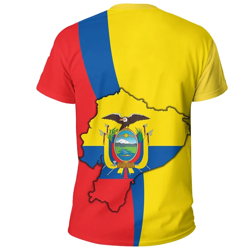 Ecuador Flag 3D Printed T-Shirt Men Women Sportswear Tee Shirts Crew Neck Short Sleeves Kids Summer Casual Street Loose T Shirt