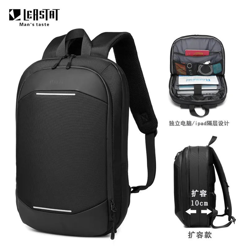 Laptop Backpack Laptop Thin Laptop Bag Unisex 14-Inch Simple Business Backpack Lightweight Casual Expandable School Students Bag