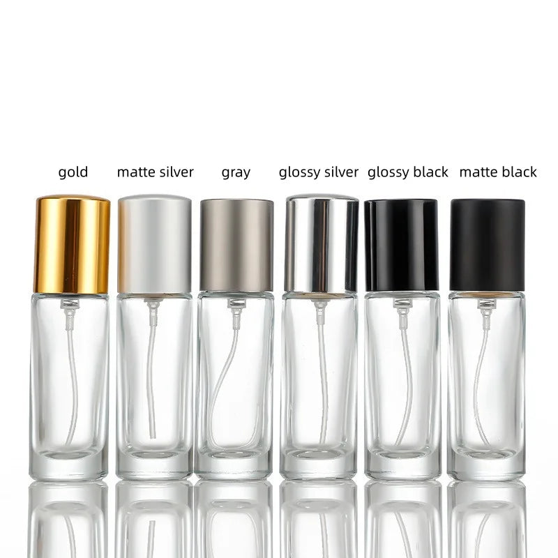 10/30pcs Empty 10/15/20/30ml Bayonet Perfume Bottles Clear Glass Spray Bottle With Crimp Sprayer Cosmetic Container Need A Tool
