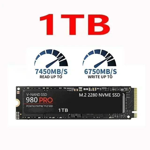 1TB 2TB 4TB M2 NVMe PCIe 4.0 SSD 980Pro/990Pro Original High Speed 7400MB/s Hard Disk For Gaming Notebook Desktop Computer