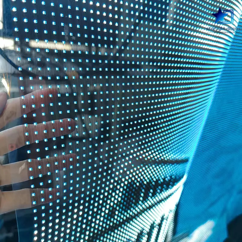 New P6 P8 P10 Adhesive Slim Flexible Transparent Film LED Screen for Glass Windows Self-adhesive Display Transparent Screen