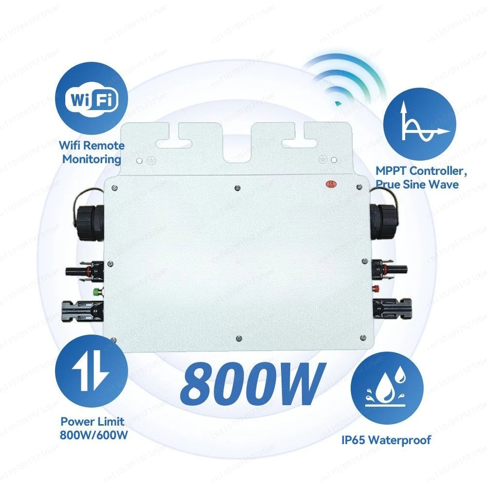 800W Micro Grid-Tie Inverter with WiFi & APP Monitoring for Solar Home Photovoltaic System