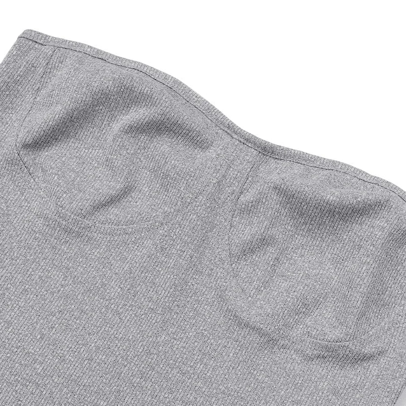 Sexy Solid Slim Suit For Women Fashion Strapless Side Split Top Elastic Waist Package Hip Shorts Two Piece Set 2026 Summer New