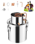 SucceBuy 3 5 8 Gallon Alcohol Still  Stainless Steel Water Alcohol Distiller with Copper Coil Brewing Refining Fermentation Kit