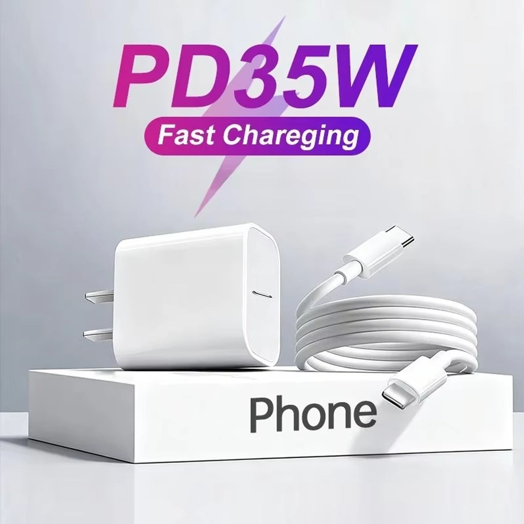 For iPhone PD 35W Fast Charging 17 16 15 Pro Max Air 14 13 12 11 USB-C Quick Charger X XS XR 8 Phone Accessories