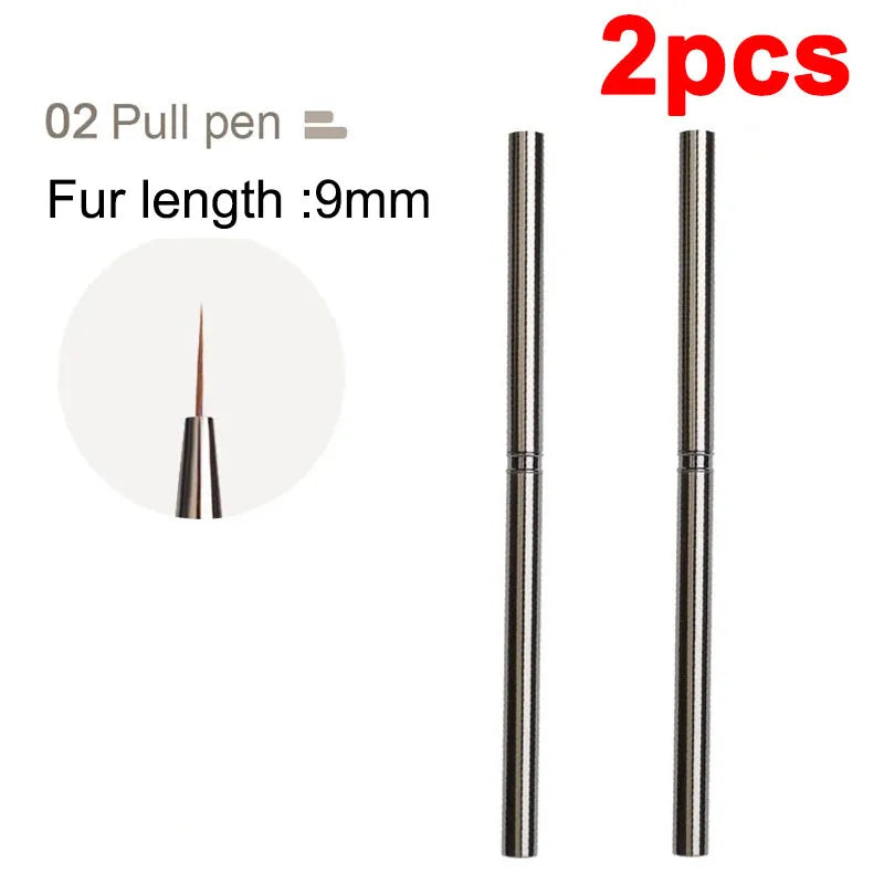 Nails Art Liner Brushes Striping Drawing Elongated Lines Painting 6/9/12/15/18mm Nail Professional Manicure Tool ZJS02