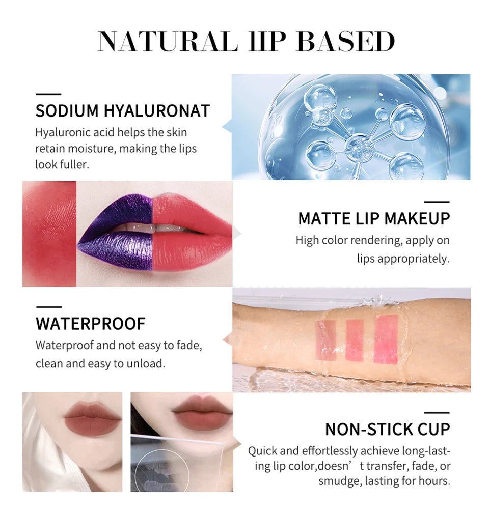 Blading Lip Gloss Peel and Stick Set Long-lasting Waterproof Pink Lip Gloss Transfer Resistant Natural Lip Cosmetics 3 Colors
