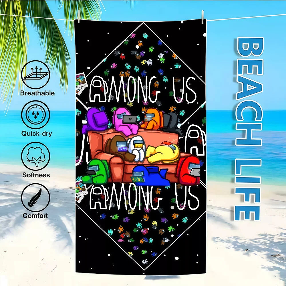 Towel Textile Bathrobe A-AmongS-ES Beach Quick-Drying Game Lightweight Portable Camping U-US-ES Swim Pool Travel