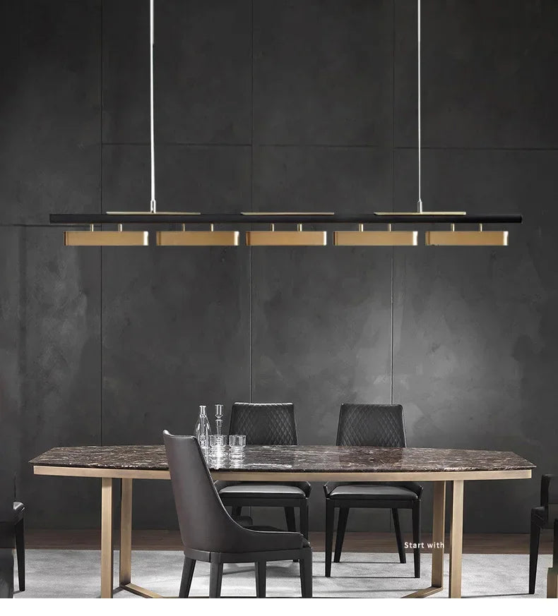 Modern LED Dining Table Chandeliers Minimalist Long Pendant Lights Living Room Coffee Desks Kitchen Home Indoor Lighting Fixture