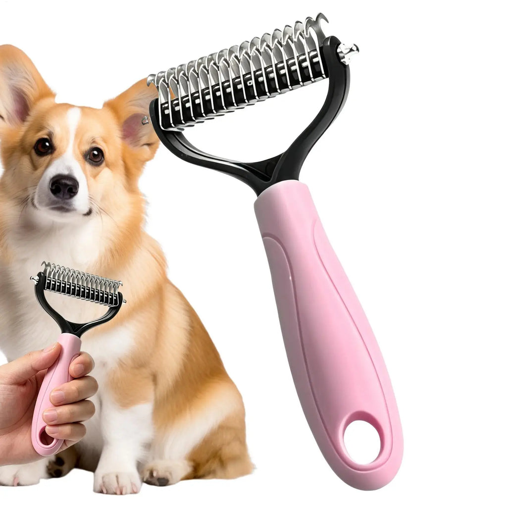 Pet Deshedding Brush Cat Comb Cleaning Hair Remover Grooming Tool for Dog and Cats De-Matting Comb Cleaning Pets Supplies ﻿