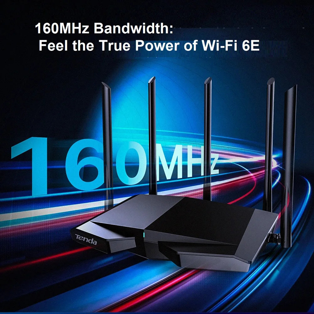 Tenda WiFi6 Router AX5700 2.4G&5G&6Ghz Full Gigabit Wi-Fi 6E Router 1.7Ghz CPU MU-MIMO Mesh Repeater AX3000 Wifi Router Amplifie
