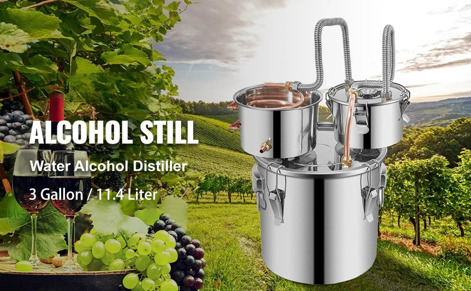 Succebuy 12/30L Alcohol Brewing Distiller DIY Moonshine Apparatus Stainless Steel Still Whisky Beer Brandy Home Appliance