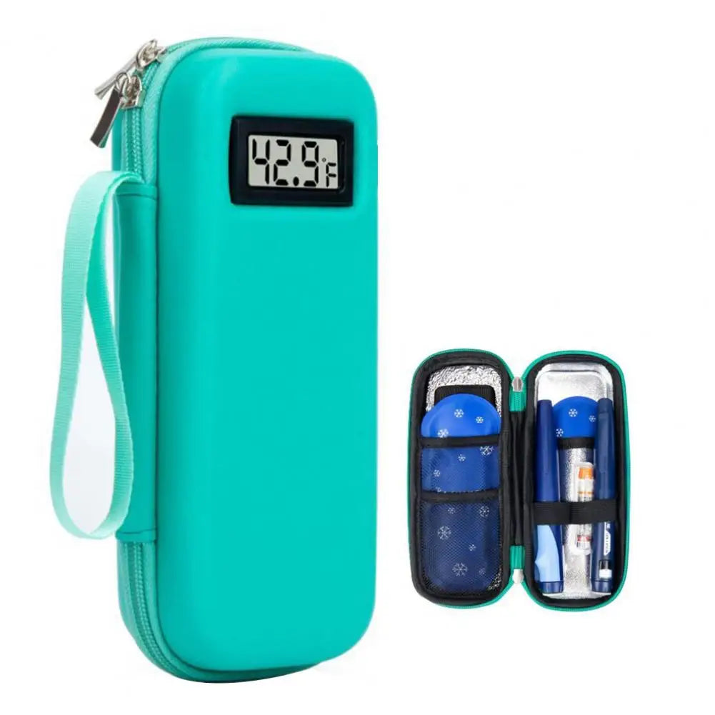 Insulin Refrigerator with Digital Temperature Display, Portable Insulin Cooler with 2 Long-Lasting Ice Packs for 8-12 Hours Cool
