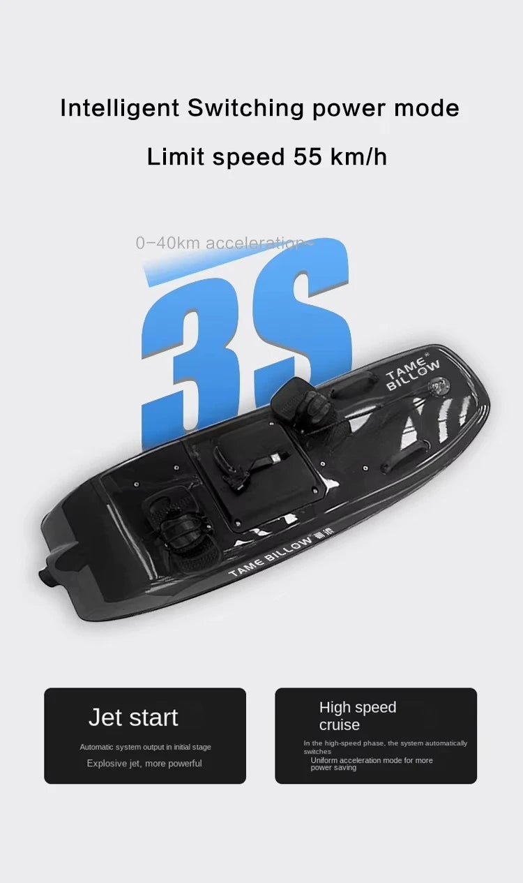 Carbon Motorized Electric Surfboard, 50km/h Fast Speed, Single Rider Max 150KG, Custom Color Offshore Water Jet Surf Equipment
