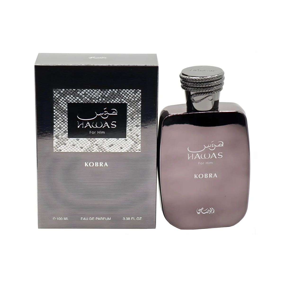 Hawas Kobra Eau De Parfum Spray for Men, 3.4 Ounce