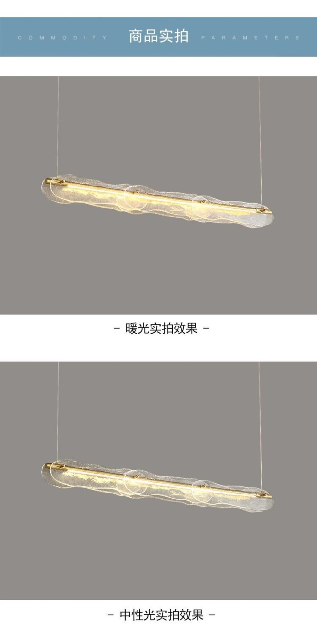 Restaurant modern simple glass crystal bar counter front desk exhibition hall strip decorative lamp