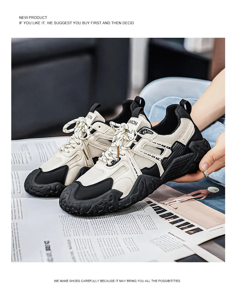 Men's 2026 Summer New Breathable Hiking Sneakers Anti-Slip Wear-Resistant Outdoor Casual Daily Streetwear Footwear in 3 Colors