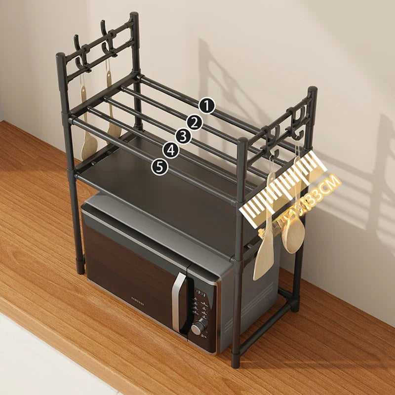 Kitchen Storage Rack Multi-Layer Microwave Rack Simple Standing Countertop Condiment Oven Organizer Shelf Kitchen Accessories