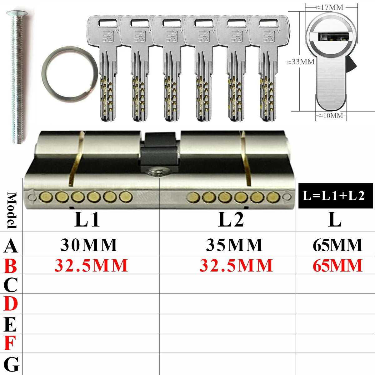 Customize the same key to open all cylinder doors European standard high quality Door lock 11-pin anti-theft lock cylinder