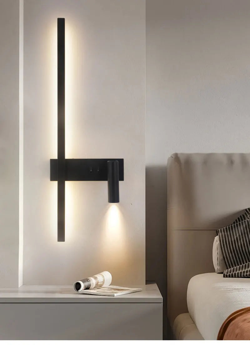 Modern LED Wall Lamps with Switch for Bedroom Indoor LED Wall Lights with 350° Rotatable Spotlight for Kitchen Dinning Room Home