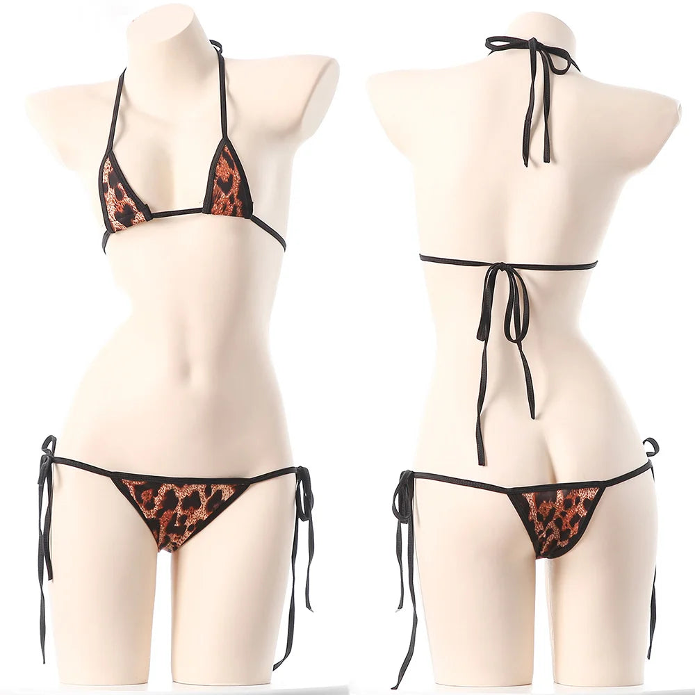 Sexy Micro Bikini 2025 Women Dopamine Solid Color Bikini Lace Up Bikinis Sets Swimsuit Swimwear Underwear Lingerie