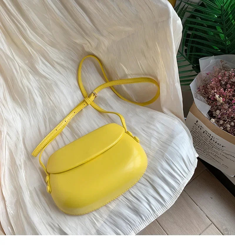Candy Color Women's Saddle Shoulder Bag Casual Portable Female Small Clutch Handbags Sweet Fashion Ladies Purse Crossbody Bags