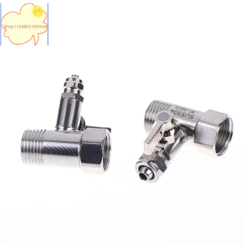 【HT】【HT】1 Set Tap Tee B Cold Hot Water Pipes Home Accessories 1/2" To 1/4"3/8" With Shut-Off Ball Valve RO Feed Water Adapter
